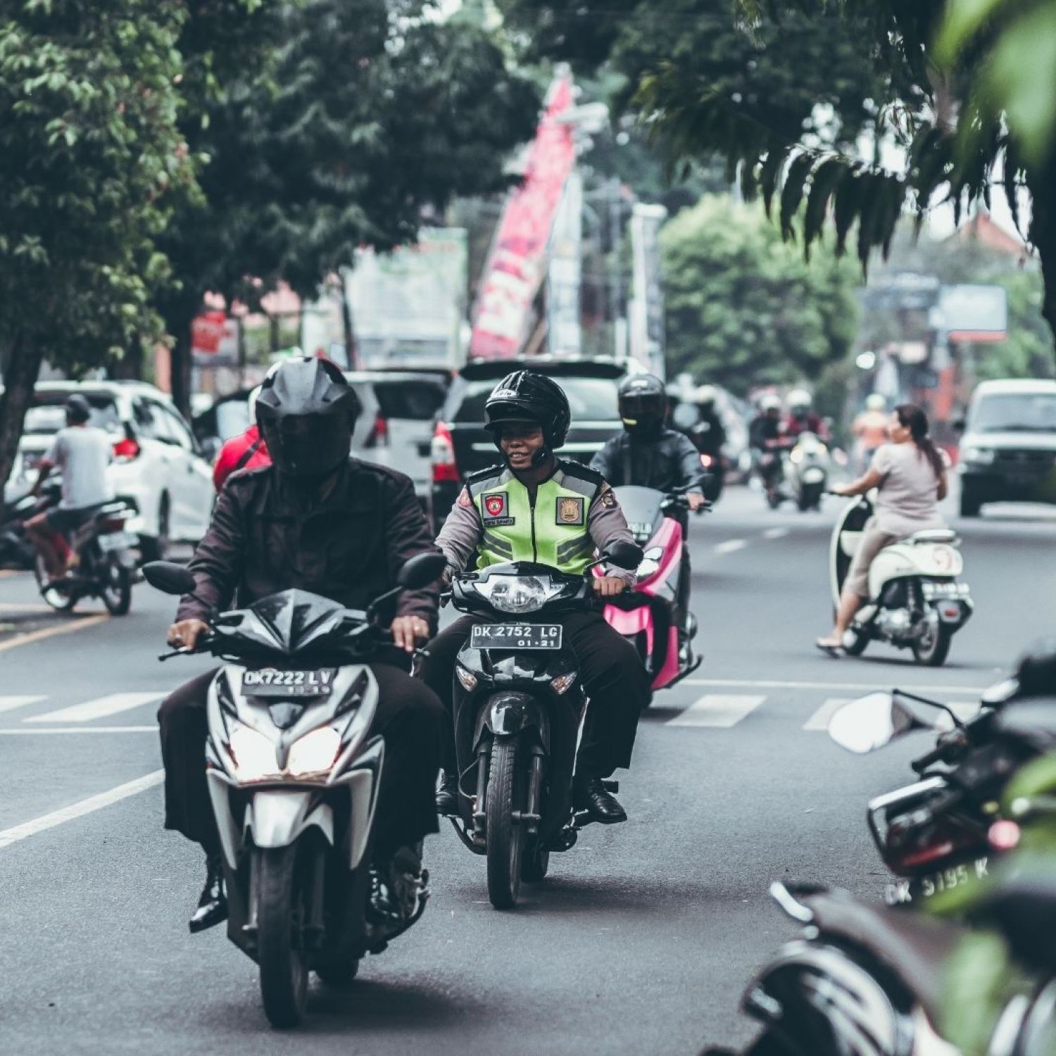 Motocicletas em trânsito
